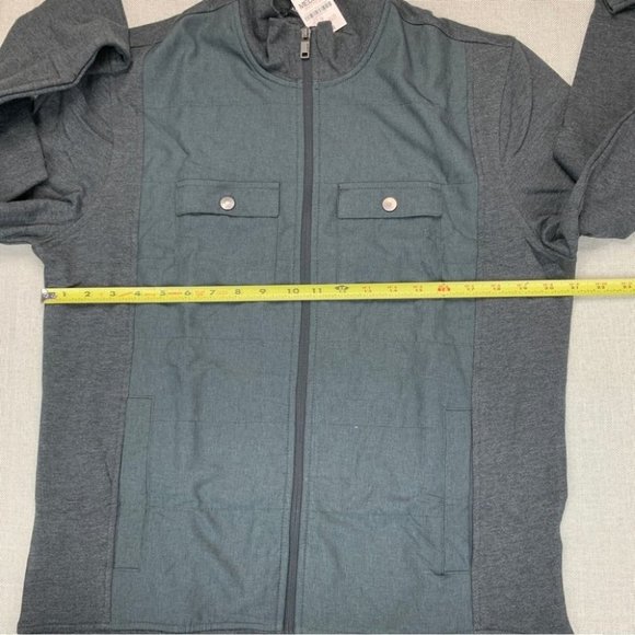 Alfani Reyes Mixed-Media Shirt Jacket Charcoal Hthr M - Picture 4 of 11